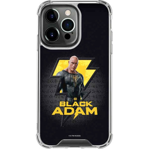 DC Comics Black Adam Movie Art Character and logo iPhone 14 Pro Clear Case